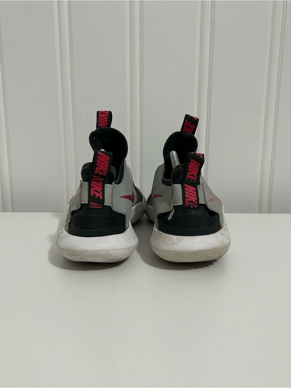 Nike Kids Slip-On Flex Runner Sneakers - Black, Gray & Red